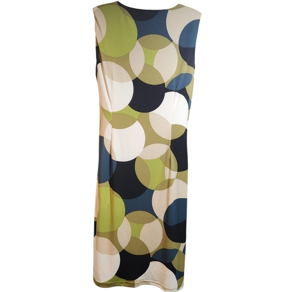 Nine West Womens Sleeveless Lined Circle Geometric Midi Dress Size 10 - Picture 3 of 10